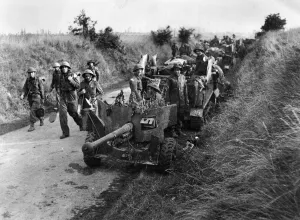 Guns Prints: British army soldiers of the Royal Engineers engaged on mine clearing duties