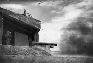 British Army soldiers in training, practicing invasion exercises on the East Coast of