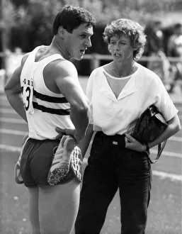 British athlete Alan Wells and wife Margret following a race in preparation for