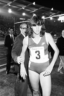 Tired Prints: British athlete Kathy Smallwood exhausted after winning the Women