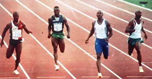 Core58 Prints: British athlete Linford Christie in action during the Mens 100 Metres Quarter Final heat