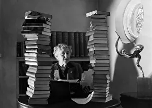 Author Prints: British author Agatha Christie pictured at her home at Winterbrook House in Wallingford