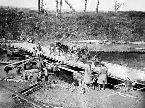 Core18 Prints: British building a pontoon bridge near Boesinghe 1917