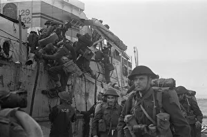 British re enforcement land on Gold beach for the big push into the Normandy town of Caen