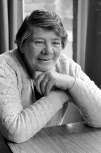 Grandmother Prints: British family feature: A grandmother sitting at her dining table