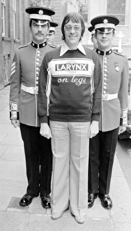 British Forces network disc jockey Tommy Vance with the Coldstream Guards August