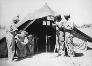 Tent Prints: A British general with some British and Indian troops visited the Russian lines in Persia