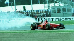 01370 Prints: BRITISH GRAND PRIX 1996 EDDIE IRVINE BLOWS HIS ENGINE AT THE BRITISH GRAND PRIX
