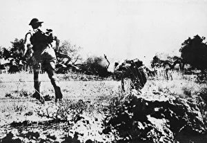 01448 Prints: British infantry attack a German 88mm gun position in East Sicily. 6th August 1943