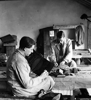 01226 Prints: British Legion leather work by disabled soldiers at St James Road, Old Kent Road
