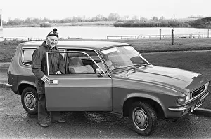Raincoat Prints: British Leyland Allegro first prize in the Reveille Win-A-Car competition. Circa 1973