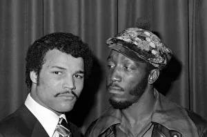 British light heavyweight boxer John Conteh (left) and Music Man
