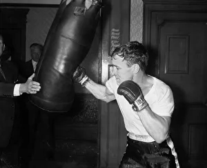 Punchbag Prints: British lightweight boxer Dave Charnley training at Thomas A