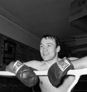 British Lightweight champion boxer Dave Charnley training at the Thomas A