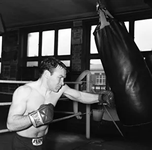 British Lightweight champion boxer Dave Charnley training at the Thomas A