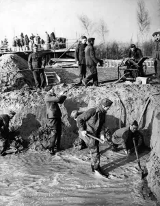 In the British Lines. Day after day the British troops continue to dig in