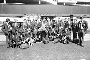 British Lions seen here at Heathrow Airport on their way to New Zealand 10th May 1977