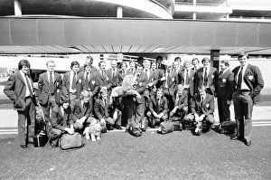 British Lions seen here at Heathrow Airport on their way to New Zealand 10th May 1977