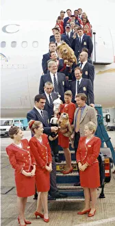 British Lions Tour rugby players arriving Heathrow July 1997 from South Africa with