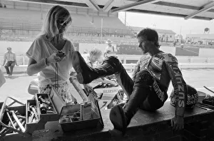 British Motorcycle road racer Barry Sheene attending the South Africa Grand Prix