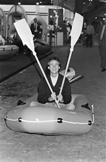 British Motorcycle road racer Barry Sheene attends the Boat Show exhibition at Earls