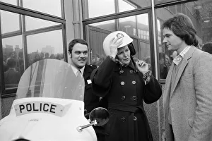 00964 Prints: British Motorcycle road racer Barry Sheene with Conservative Party leader Margaret