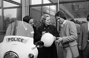 00964 Prints: British Motorcycle road racer Barry Sheene with Conservative Party leader Margaret