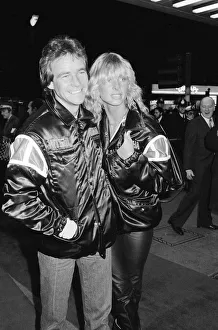 British Motorcycle road racer Barry Sheene with girlfriend Stephanie McLean attend