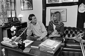 British Motorcycle road racer Barry Sheene at home with girlfriend Stephanie McLean