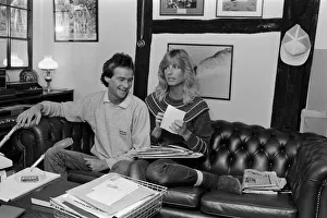 British Motorcycle road racer Barry Sheene at home with girlfriend Stephanie McLean