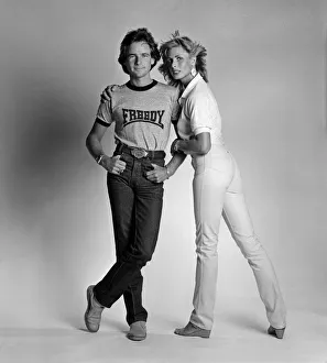 British Motorcycle road racer Barry Sheene poses with his girlfriend Stephanie McLean in