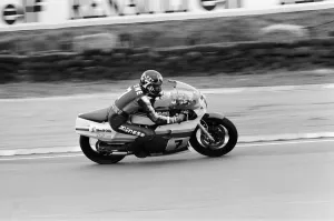British Motorcycle road racer Barry Sheene takes part in his first serious workout with a