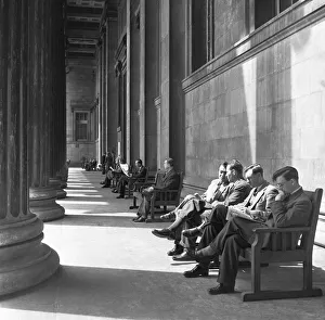 Shadow Prints: The British Museum at lunch time becomes a restful place to eat sandwiches