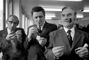 00068 Prints: British National Pipe Smoking Championships: L-R: Donald Farndon (3rd place)