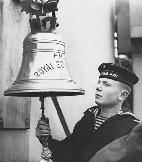 Russia Prints: British Navys gift to Russia. Picture taken when the British battleship