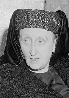 British Poet Dame Edith Louisa Sitwell seen here at a press reception given in her honour