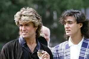 British pop group Wham pictured on their 10-day visit to China, April 1985