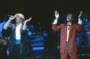 British pop group Wham pictured on their 10-day visit to China, April 1985