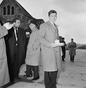 British pop singer Terry Dene at Winchester Barracks as he starts his two year service
