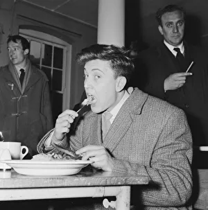 British pop singer Terry Dene at Winchester Barracks as he starts his two year service in