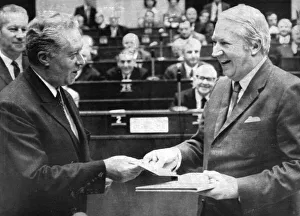 British Prime Minister Edward Heath receiving the European Prize for Statesmanship