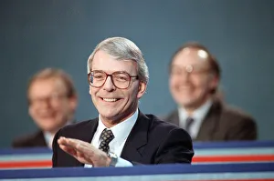 Campaigns Prints: British Prime Minister, John Major launches his Conservative party election manifesto