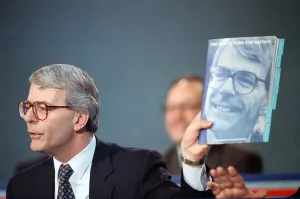 01390 Prints: British Prime Minister, John Major launches his Conservative party election manifesto
