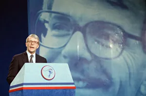 01390 Prints: British Prime Minister, John Major launches his Conservative party election manifesto