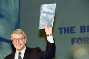01390 Prints: British Prime Minister, John Major launches his Conservative party election manifesto