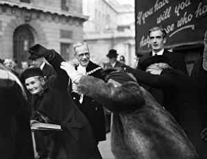 00743 Prints: British Prime Minister Winston Churchill attends the New Lord Mayor