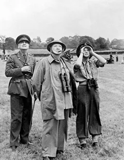 Looking Up Prints: British Prime Minister Winston Churchill with his daughter Mary