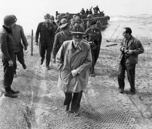 Minister Prints: British Prime Minister Winston Churchill and Field Marshall Bernard Montgomery cross