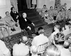 00165 Prints: British Prime Minister Winston Churchill photographed with British