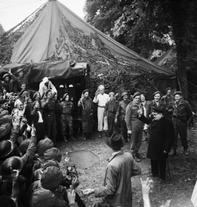 00743 Prints: British Prime Minister Winston Churchill pictured on his visit to Normandy in Northern